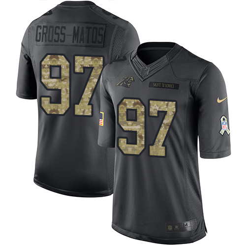 Nike Panthers #97 Yetur Gross-Matos Black Youth Stitched NFL Limited 2016 Salute to Service Jersey